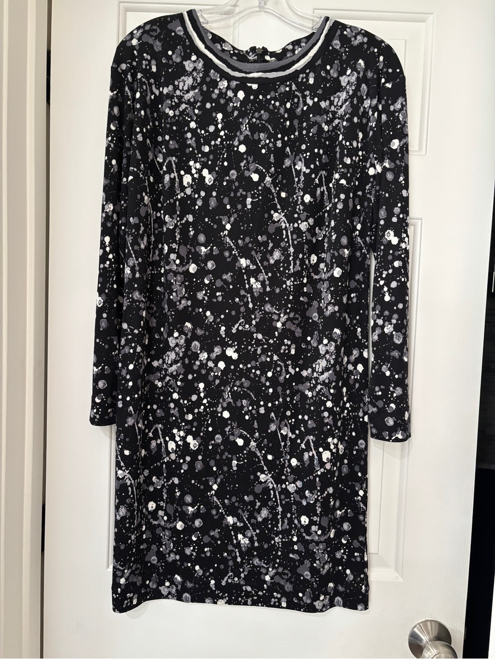 Tory Burch Black Splatter Print Silk Dress - Small